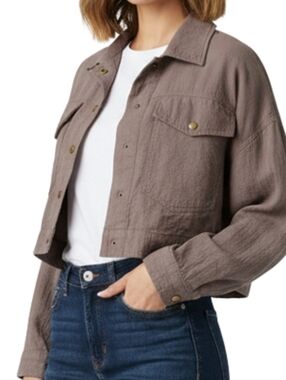FAVLUX Taupe Cropped Utility Jacket